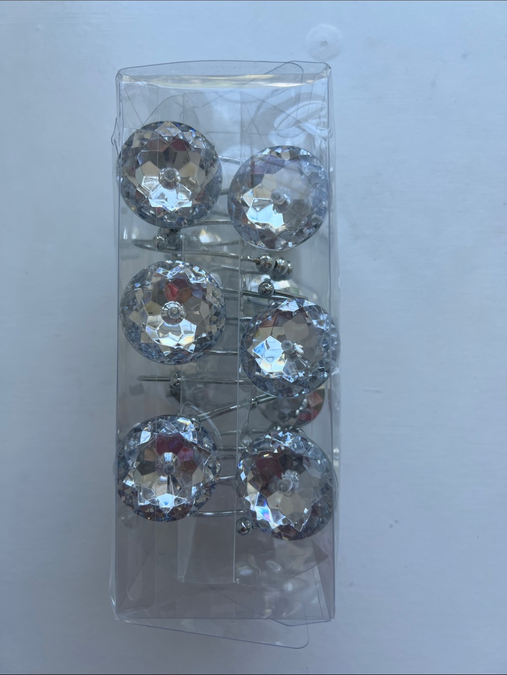 Clear Crystal-Style Shower Curtain Hooks - Sparkling Clear Accents